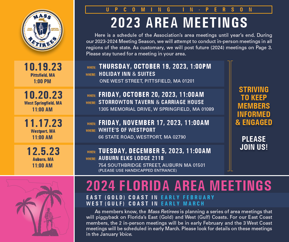 2023 Area Meetings Mass Retirees