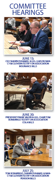 CEO SHAWN DUHAMEL & LEG. LIAISON NANCY MCGOVERN TESTIFY ON ASSOCIATION INSURANCE BILLS